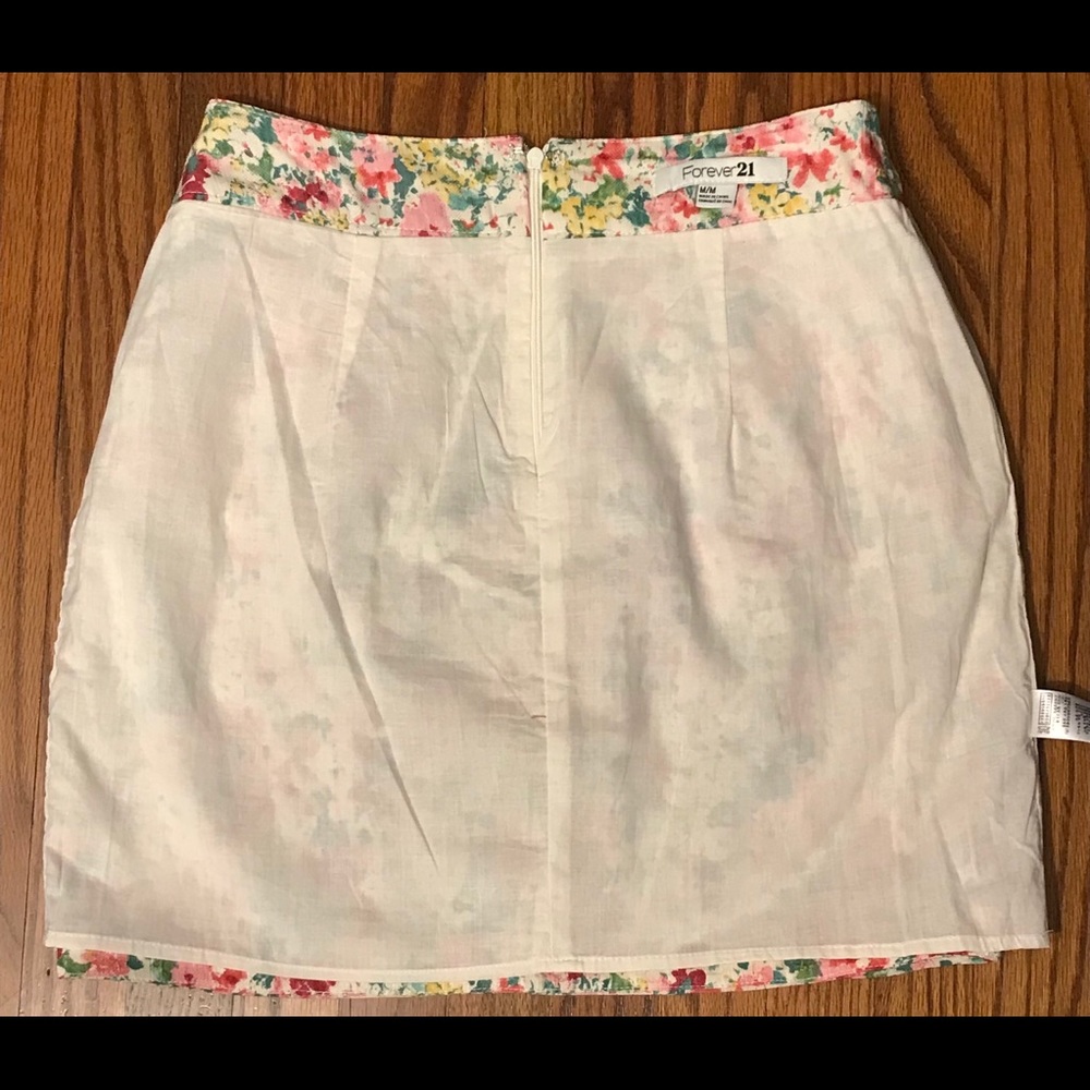 Forever 21 floral cotton flare skirt M - Picture 6 of 12